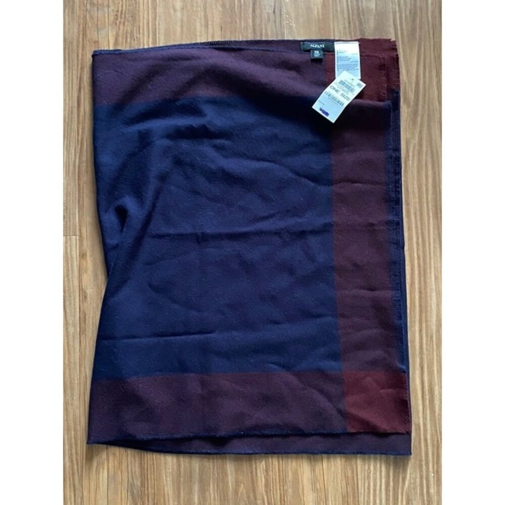 Alfani Scarf (Navy and Maroon - One Size Fits All)